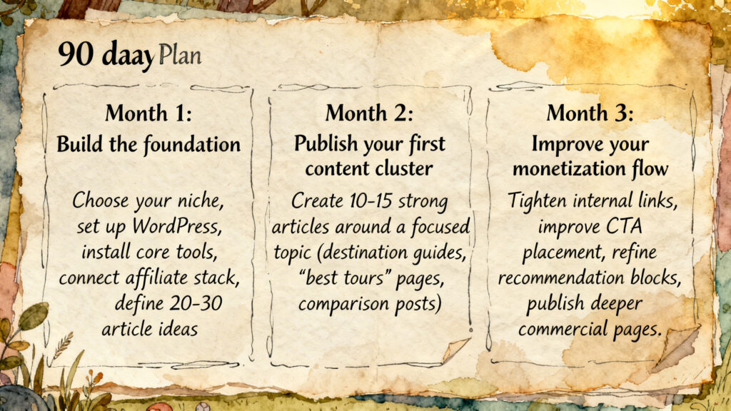 90-day roadmap for launching a travel affiliate blog